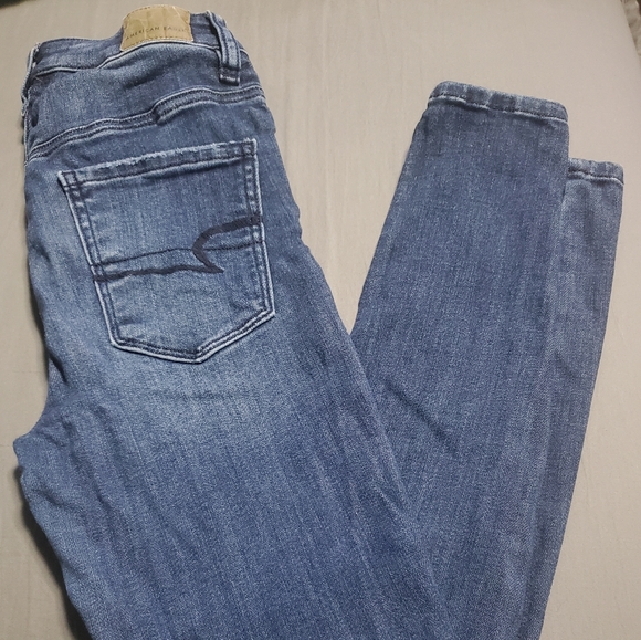 AMERICAN EAGLE 00R Next Level Stretch Highest Rise Blue Jegging - Picture 2 of 5